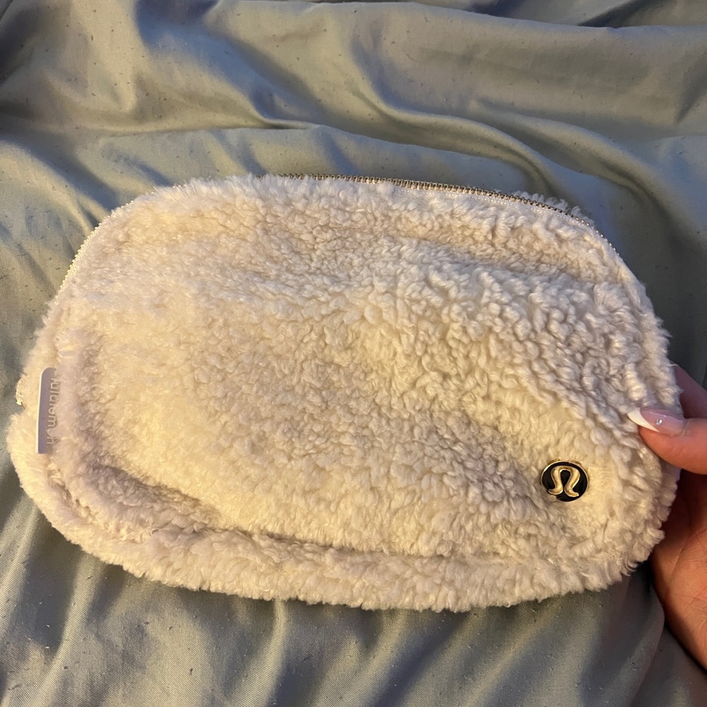 Lululemon White Fleece Pouch